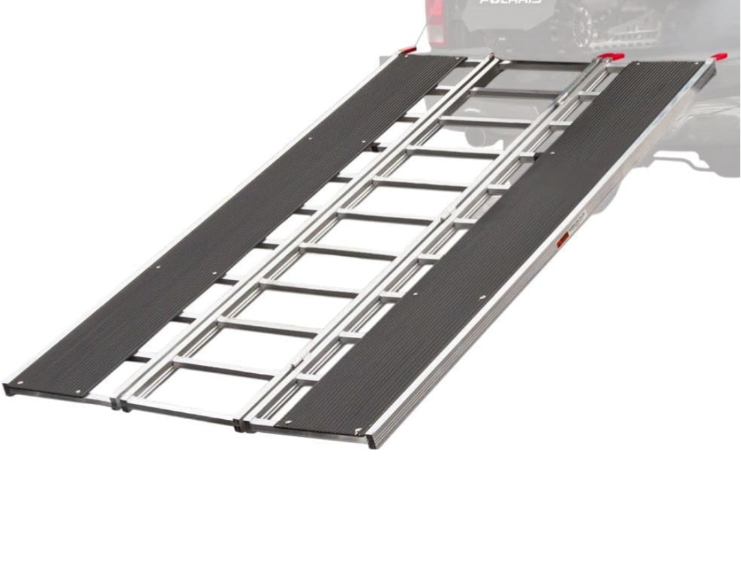 Ramps for Pickup Trucks, GarveeTech Aluminum ATV Ramps 1500 LBS Capacity, Tri-Fold Motorcycle Powersports Loading Ramps with Load Straps for Motorcycles, ATV/UTV, Lawn Mowers, Tractors, 76" L x 50" W