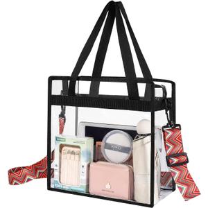 BAGAIL Clear Bags Stadium Approved Clear Tote Bag with Zipper Closure Crossbody Messenger Shoulder Bag with Adjustable Strap (Ethnic Arrow)