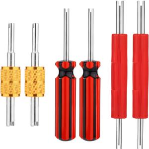 2 x 6pcs Valve Core Wrench Tool, Single & Dual Head A/C Valve Core Extractor Air Conditioning Line Repair Removal Tools Valve Core Remover for Car Bicycle RV Truck HVAC Air Conditioner