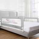 ComfyBumpy 2-Pack Bed Rail for Toddlers 55.5" L x 19.5" H | Toddler Bed Rails for Twin, Full, Queen & King Mattress Size | Swing Down Rail Guard | Mattress Side Rail for Kids | Gray