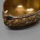Vintage Box Antique Trinket Organizer Rings Earrings Storage Gilded Heart Shape Box With Sophisticated Floral Decor And Cherub Figurine Playing The Harp Lid Keepsake Gift (Antique Gold-Heart)