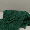 Puncuntex Green Throw Blanket 50"60" Decorations Fleece Super Soft Plush Fuzzy Cozy Blanket with Square 3D Jacquard Grid Design Luxury Lightweight for Couch Sofa Chair,Dark Forest Green