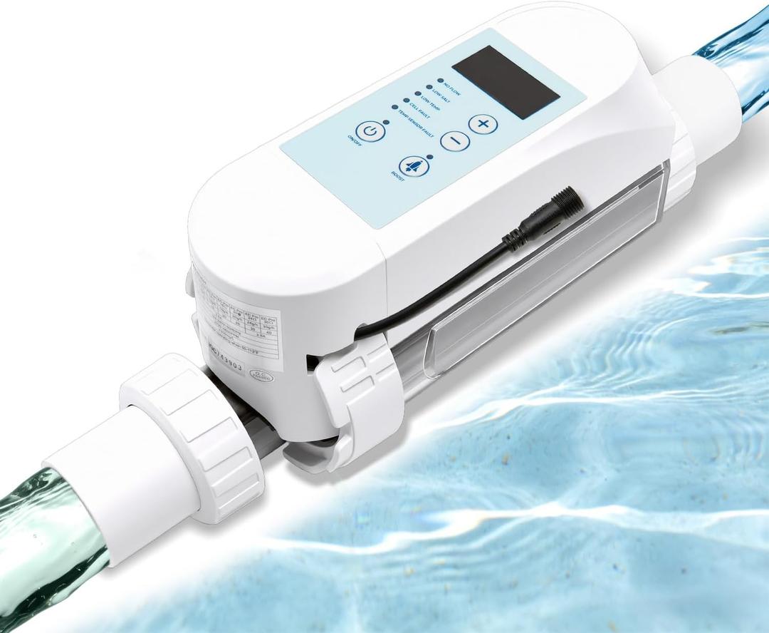Smart Salt Water Pool Chlorinator with Bluetooth & Wi-Fi App Control, IC40/50/60 Replacement Salt Cell Compatible with Pentair IntelliChlor Systems, Up to 40000 Gallons, Self-Cleaning Cell