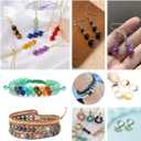 960pcs Natural Stone Beads Polished Beading 6mm Loose Beads Gemstone Crystal Energy Stone Healing Power for DIY Jewelry Making (6mm 24 Materials R2)