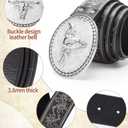 PARTTELY Western Cowboy Belts for Men Women, Western Belt with Bull Buckle, Country Belt Cowboy Leather Belt for Jeans