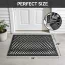 RESARE Front Door-Mat Outside Entrance, 36"x24" Rubber Doormat Non Slip Waterproof, All Weather Welcome Matt-Outdoor Dirt Trapper Mud Mat Heavy Duty Door-Mats for Garage, Entryway (Black), 24"x36"