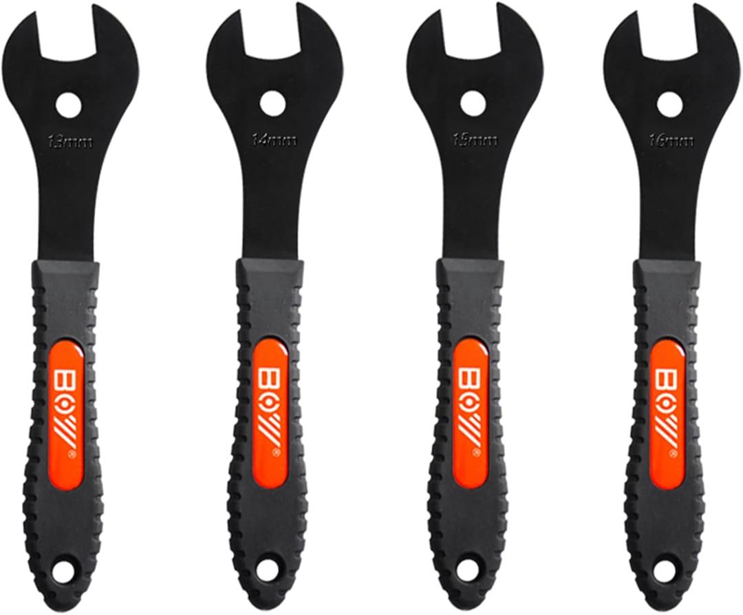 Bicycle Cone Wrench Set Tool (13, 14, 15, 16, 17, 18, 19mm), Bike Cone Spanner Set, Wheel Hub Axle Nut Install Remover (13-14-15-16mm)
