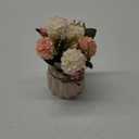 Fake Hydrangeas with Pot, Mini Hydrangea Artificial Flowers Artificial Plant in Ceramic Vase for Office Desktop Decorations (Pink)