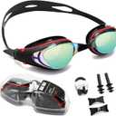 Body+ Nearsighted Swim Goggles, Shortsighted Optical Mirror/Non-Mirror Lens Swimming Goggles Anti-Fog for Adult Men Women (-10.0, Red)