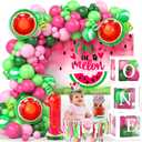 SNLN One In A Melon Party Decorations, Watermelon 1st Birthday Decorations Girl, ONE Balloon Boxes, Backdrop, Watermelon Balloon Arch, Chair Banner Crown Cake Topper Foil Balloon, First Birthday Decor