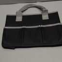 Godery Desktop Tote and Organizer, Teacher Helper Bag for Arts, Books, Stationery, Office Desk Organization, Make-up Storage with Handles for Travel (BLACK-2)