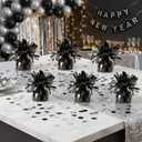 Aluminum Foil Balloon Weights for Parties (12 pcs) - 0.31lb (140g) Each - Premium Balloon Anchors for Birthday, Wedding, Dinner, Indoor & Outdoor Decorations(Black 12pcs)