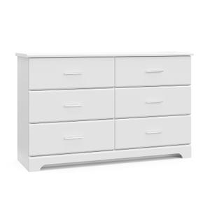 Storkcraft Brookside 6-Drawer Dresser (White)  GREENGUARD Gold Certified, White Dresser for Bedroom, Kids & Nursery Storage Chest, Safety Interlocking Drawers, Pre-Installed Tracks, Kids Chest