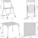 IDEALHOUSE 5 Piece Kids Folding Activity Table and Chairs, White
Children's Foldable Table Set of 4, Padded Vinyl Cushion, Toddler Table Set for Playroom, Nursery, Bedroom