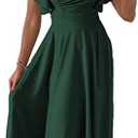 Dokotoo Women's V Neck Elegant Party Dress Short Sleeve Skater Dress Wedding Guest Dresses XL