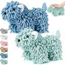 Tegeme 2 Pcs Chenille Dog Hand Towel Fuzzy Dog Towel Absorbent Microfiber Soft for Bathroom Kitchen Washstand (Green Blue)