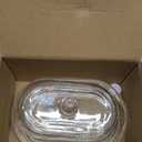 7.5" Large Glass Butter Dish with Cover, Clear Crystal Glass Butter Holder Tray with Lid for Countertop Fridge
