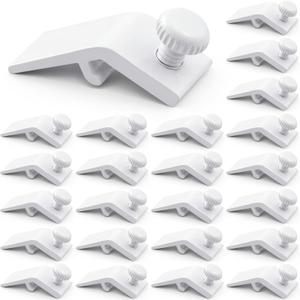 Blulu 24 Pcs Storm Door Panel Clip with Screws 5/16" Offset Aluminum Storm Window Clips Screen Door Hardware (White)