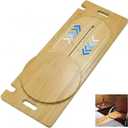 31.5" x 11" Slide Transfer Board with Track Pulley & Turntable - Heavy Duty Wooden Slide Board for Transferring Elderly & Disabled, Hold Up to 500LBS, Transfer to Wheelchair, Bed, Car