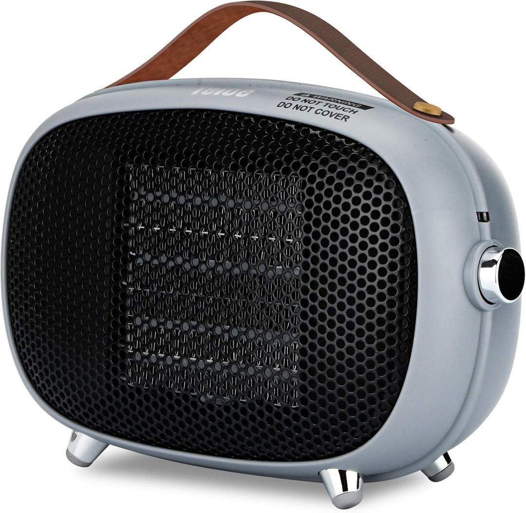 Space Heater, Teioe Mini Electric Space Heater 800W/400W, Small PTC Ceramic Heater with Tip-Over and Overheat Protection, 3 Operating Modes, Space Heaters for Office, Bedroom and Under Desk (GREY)