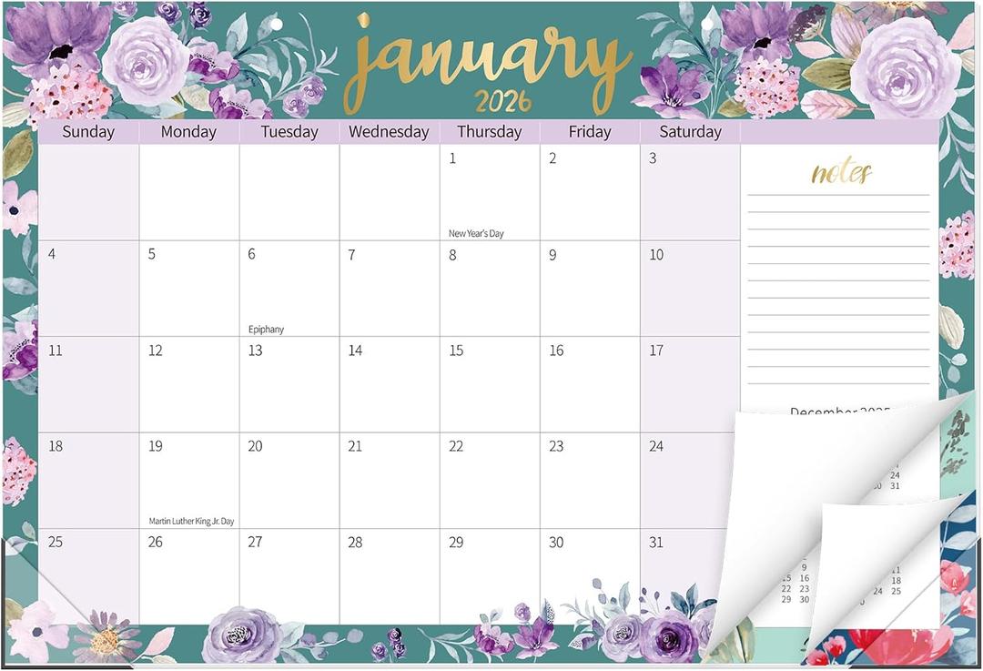 5 x Guasslee Desk Calendar 2026, Large Desk Top Calendar 2026, 18-Month Wall Calendar From Jan. 2026 to Jun. 2027 With To-Do List, Notes For Office Home Teacher Planning, 17" x 11.5"