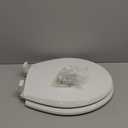Mayfair Cassel Slow Close Toilet Seat, Easy Clean, Non Slip Premium Wood Seat, Easy Install, Made in USA, Round, White