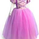 ToLaFio Princess Costume for Girls Halloween Fancy Party Dress Princess Dress Up Clothes for Little Girl, 6-7Years