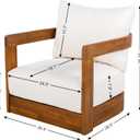 Christopher Knight Home Chloe Acacia Wood Lounge Chair Outdoor Set of 2, Curved Tub Design Accent Chairs with Weather Resistant Cushion, Comfy Low Profile Reading Seating for Backyard, Teak+ Beige