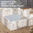 BALAPET 100% Cotton Muslin 71x59 Play Mat for Playpen, Soft Baby Playpen Mat for Kids Toddler Crawling and Play, Non-Slip and Washable Playmat, Grey