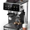 AMZCHEF Espresso Machine with Grinder, 3 Temp 197-205℉ Professional Espresso Machine, 3-10s Pre-Infusion, 20 Grind Settings, Latte Cappuccino Maker Home Barista, Black
