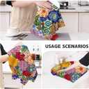 Boho Floral Kitchen Dish Towels Decorative Set of 4, Colorful Kitchen Stuff Hand & Tea Towels for Cleaning Drying, Baking Cooking Lover Gifts for Chef Cooks Women, Housewarming Gifts for Women