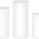 3 PCS Tall Cylinder Pedestal Stand for Wedding,White
Round Cake Stands,3 Heights,Max 44 Lbs Load,No Assembly,for Party Birthday