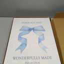 Light Blue Bow Christian Wall Art for Girls Dorm Coquette Aesthetic Scripture Canvas Prints, Christian Wall Decor for Teen Room, or Bathroom Framed Cute Spiritual Decor 16x24 inch