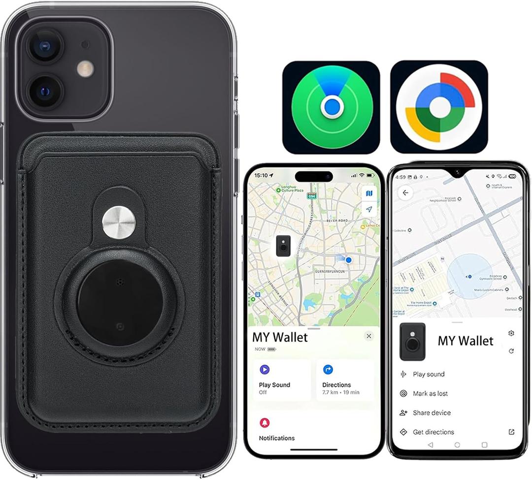 for MagSafe Wallet Work with Find My Functionality for iOS and Android Strong Magnetic Bluetooth GPS Tracker Smart MagSafe Wallet with Apple Find My and Google Find Hub Compatibility