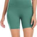 Colorfulkoala Women's High Waisted Biker Shorts with Pockets 6" Inseam Yoga Tummy Control Short (Medium)