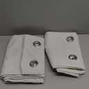 MIULEE 100% Blackout Linen Textured Curtains for Bedroom Solid Thermal Insulated Cream White Grommet Room Darkening Curtains & Drapes Luxury Decor for Living Room Nursery 52 x 84 Inch (2 Panels)