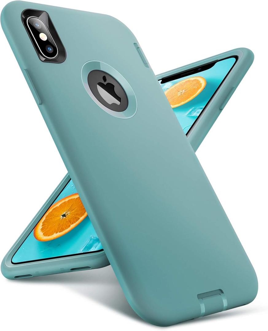 ORIbox for iPhone X Case for iPhone XS Case Green, [10 FT Military Grade Drop Protection], The Liquid Silicone Heavy Duty Shockproof Anti-Fall Case for iPhone X/XS,5.8 inch, Green