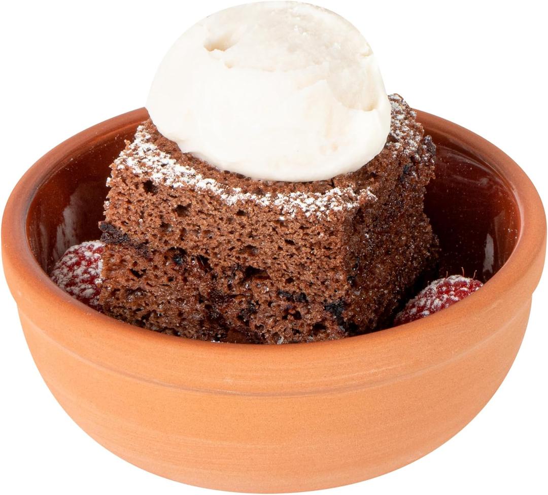 Restaurantware Terracotta Cazuela Bowls 10 Pack of 5 oz Durable Rustic Serving Dish Glazed OvenSafe Bowl FreezerSafe Tapas Dish MicrowaveSafe DishwasherSafe