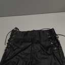 Avanova Women Faux Leather High Waist Summer Shorts Lace Up Sexy Shorts (Large, Black)