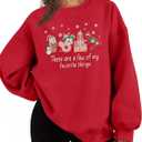MYHALF Christmas Sweatshirt Women Xmas Shirts: Oversized Merry Christmas Crewneck Sweater Funny Magical Snowman Graphic Tops (Red)