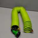 Recoil Garden Water Hose 3/8"ID x 50ft Premium With 3/4"Inch Brass Fittings Retractable, Swivel Female, Outdoor Patio Hose Marine&Boat, Transparent Green(25')