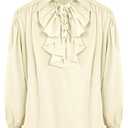 Bbalizko Mens Pirate Shirt Ruffle Victorian Renaissance Steampunk Vampire Poet Shirts Gothic Medieval Costume XXL
