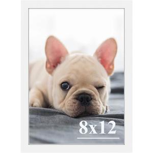 RUN HELIX 8x12 Picture Frames,Simple Designed Photo Frame,Certificate Document Frame for Horizontal and Vertical Formats,8x12 Poster Photo Frame Wall Gallery Home Office Decor,White