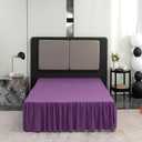 Bed Skirt Queen Size Ruffled Bed Skirt with Split Corners, Queen Bed Skirt 18 Inch Drop, TSUTOMI Queen Size Bed Skirt Grape for Ruffled Bed Skirt with Split Corners, Bed Skirt Queen Size