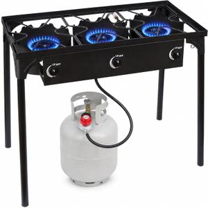 3 Burner Propane Stove, 225,000 BTU Outdoor Cooker
