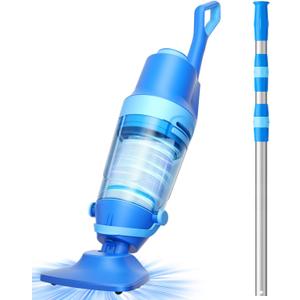 Pool Vacuum for Above Ground Pool, 1427 GPH Powerful Stable Suction, Telescopic Pole up to 90.7", 1H Runtime, Cordless Pool Vacuum for Inground Pools, Extra-Large Filter, Ideal for Leaves/Sand/Debris
