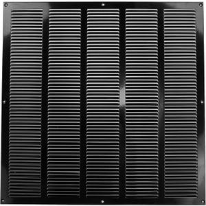 Repa Market Air Vent Cover 20x20 Inch (Outer Dimensions) Black Galvanized Steel Louvered Grill Cover with Mesh Screen/Wall or Ceiling Vent/HVAC Register for Indoor and Outdoor Ventilation
