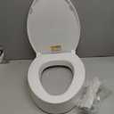 ELONGATED toilet seat risers for seniors, Slow Close, Elevated toilet seat, Heavy Duty, Never Loosen, Raised toilet seat elongated bowl, White(18.5)