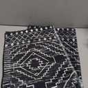 Wonnitar Moroccan Bathroom Rug, Washable 2x3 Small Bath Mat, Boho Tribal Soft Kitchen Sink Mat, Non-Slip Geometric Entry Way Rug, Low-Pile Indoor Carpet for Bedside Entrance Laundry (Black,2'x3')