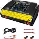 LiPo Battery Charger Dual RC Battery Charger Discharger Touch Screen Fast Balance Charger AC 200W DC 400W 12A for 1-6S LiPo LiHV Li-ion Life 1-15S NiCD NiMH PB Smart Batteries, RC Car Drone Boat